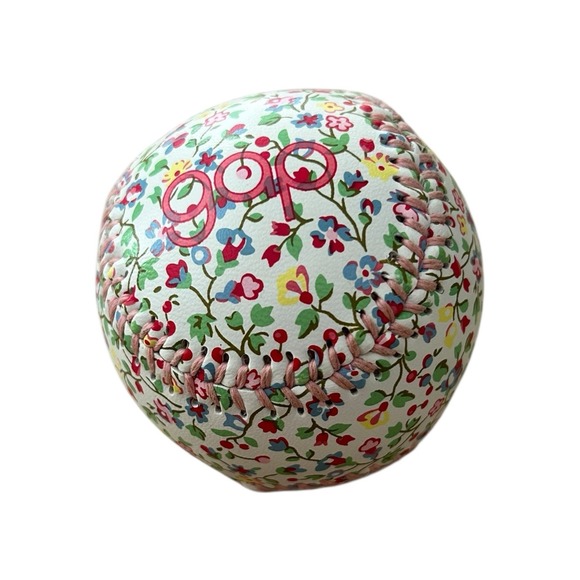 The GAP Pink Stitched Flowered Print Souvenir Baseball Ball - Picture 2 of 4